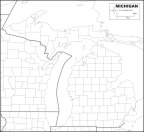 Black And White Michigan Map - United States Map